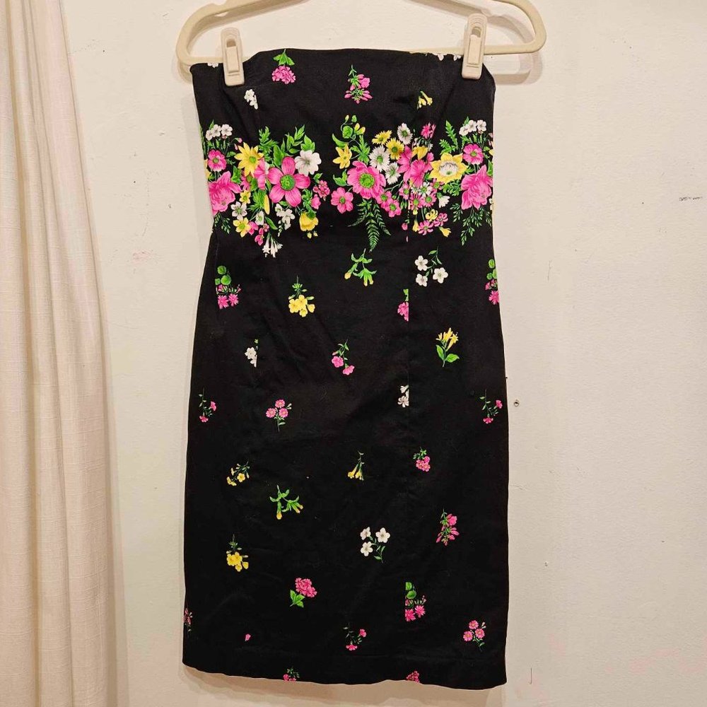 Floral Nine West Strapless Dress
